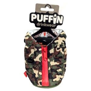 Puffin Drinkwear Adventurer Koozie Camouflage Vest Insulated Drink Holder NEW